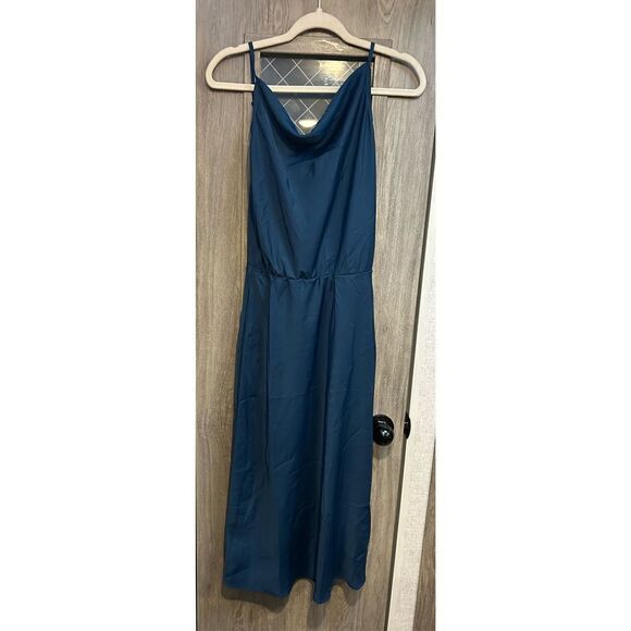 NEW Sleeveless Spaghetti Strap Satin Wedding Guest Party Dress S - Picture 1 of 3